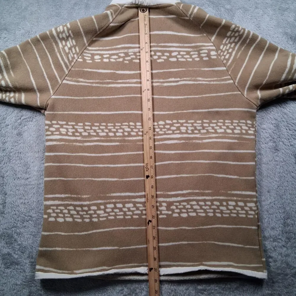 The North Face Gordon Lyons Sweatshirt Mens Large Beige Fleece 1/4 Zip Aztec